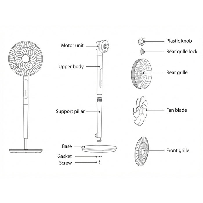 ELECTRIC STANDING FAN 19W TS9187