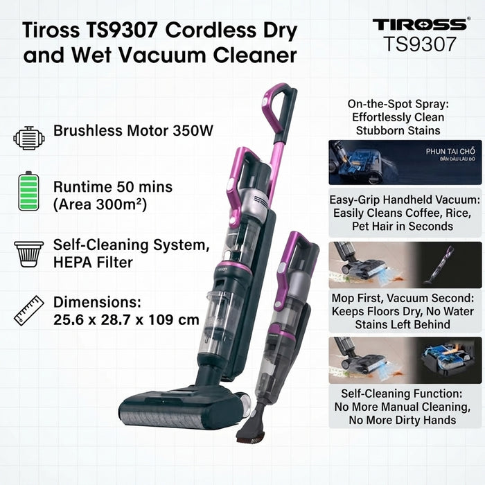 CORDLESS WET AND DRY VACUUM KLEANER TS9307