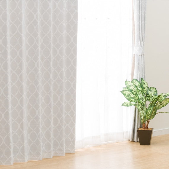 CURTAIN PATTERN2 GY 150X178X2
