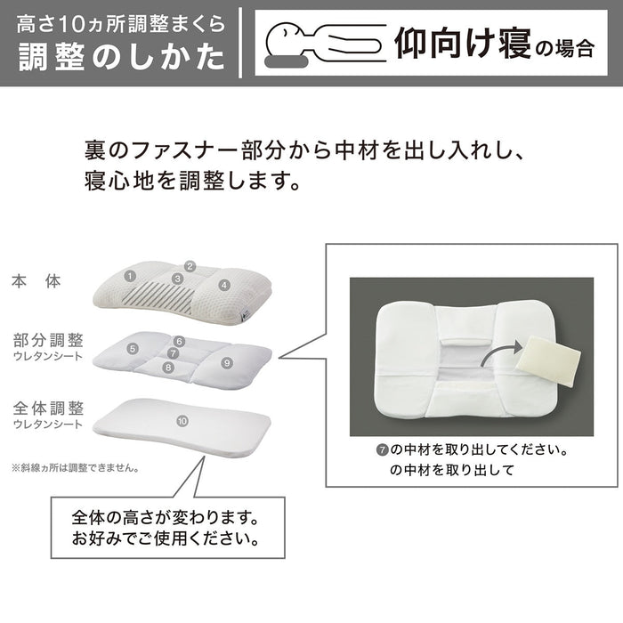 ADJUST HEIGHT 10 POSITIONS PILLOW LATEX2