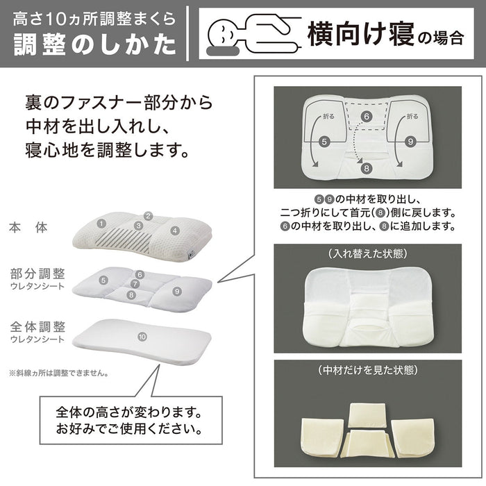 ADJUST HEIGHT 10 POSITIONS PILLOW LATEX2