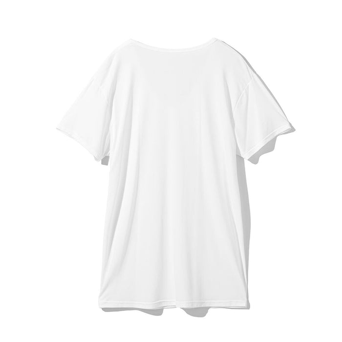 ÁO THUN NAM MÁT CỔ TIM VẢI LƯỚI MÀU TRẮNG SIZE LL