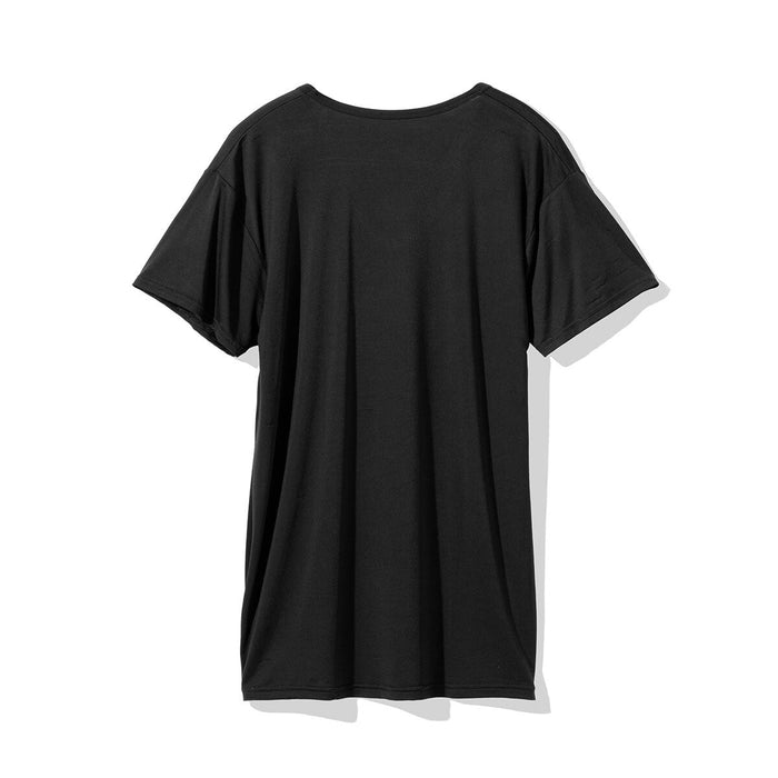 ÁO THUN NAM MÁT CỔ TIM VẢI LƯỚI MÀU ĐEN SIZE LL