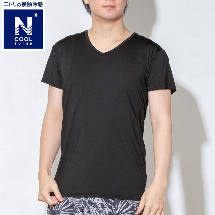 ÁO THUN NAM SIÊU MÁT CỔ TIM MÀU ĐEN SIZE L