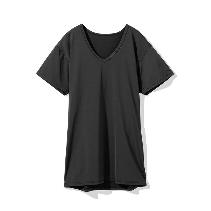 ÁO THUN NAM SIÊU MÁT CỔ TIM MÀU ĐEN SIZE L