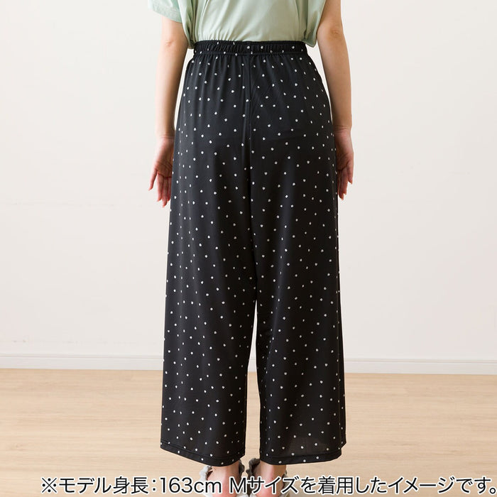 WOMEN'S  COOL LONG LENGTH ROOM PANTS, DOT PATTERN L
