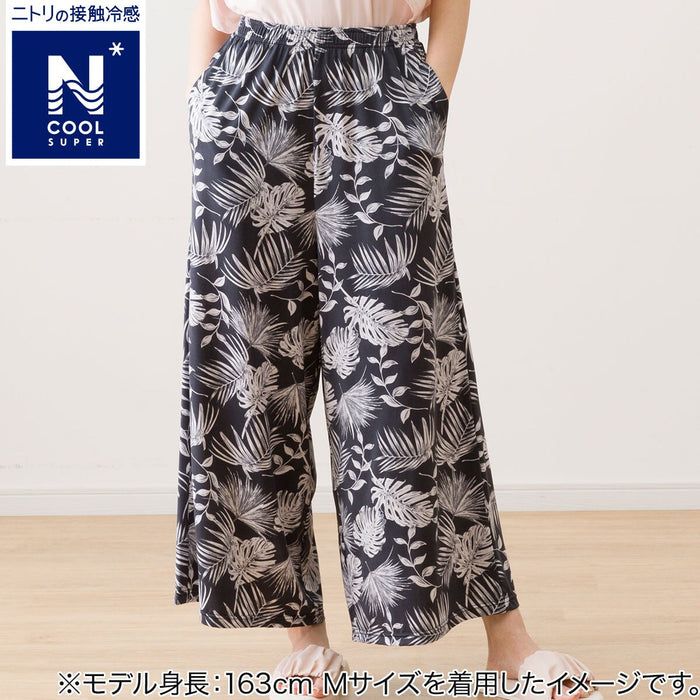 WOMEN'S COOL LONG LENGTH ROOM PANTS LEAF PATTERN M