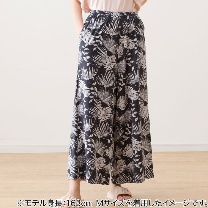 WOMEN'S COOL LONG LENGTH ROOM PANTS LEAF PATTERN M