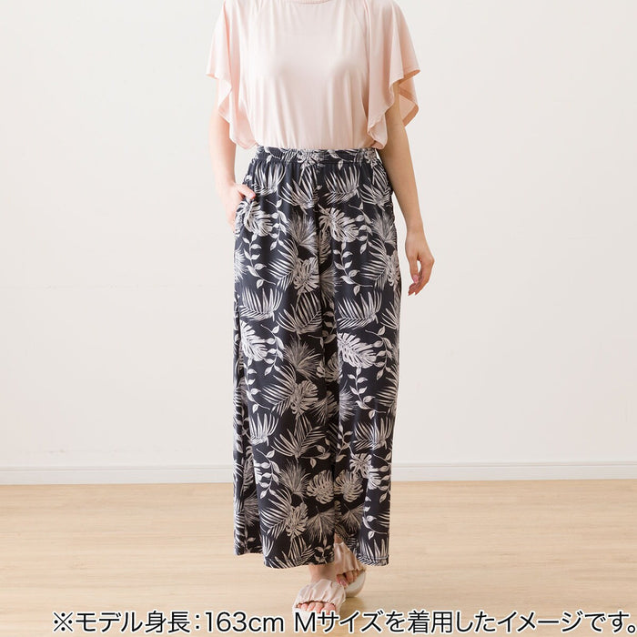 WOMEN'S COOL LONG LENGTH ROOM PANTS LEAF PATTERN M