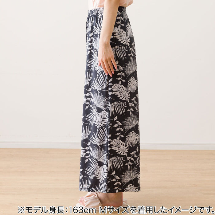 WOMEN'S COOL LONG LENGTH ROOM PANTS LEAF PATTERN M
