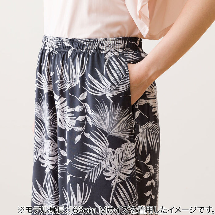 WOMEN'S COOL LONG LENGTH ROOM PANTS LEAF PATTERN M