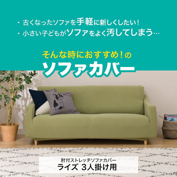 STRETCHED SOFA COVER WITH ARM RISE 3P BR