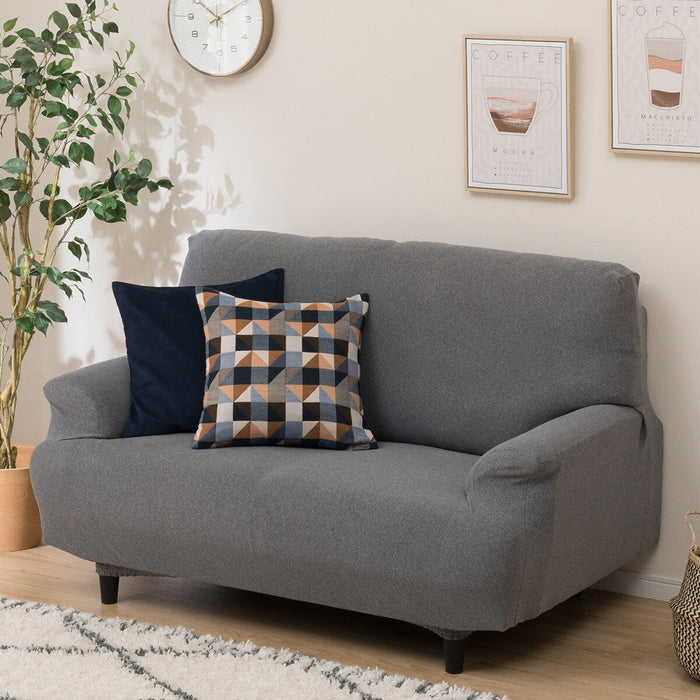 STRETCHED SOFA COVER WITH ARM RISE 2P GY