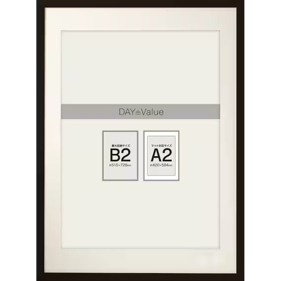 PICTURE FRAME B2 (A2 W/ MAT) BK N3