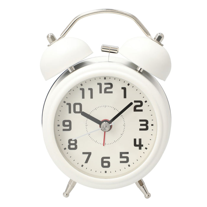 3 INCHES TABLE TWIN BELL ALARM CLOCK 03BC - PALTY BELL R-WH