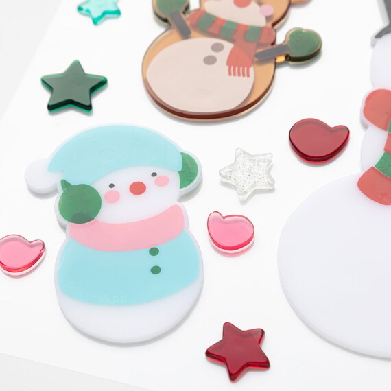 CHRISTMAS TPR WINDOW STICKER SNOWMAN&SANTA  N2TB