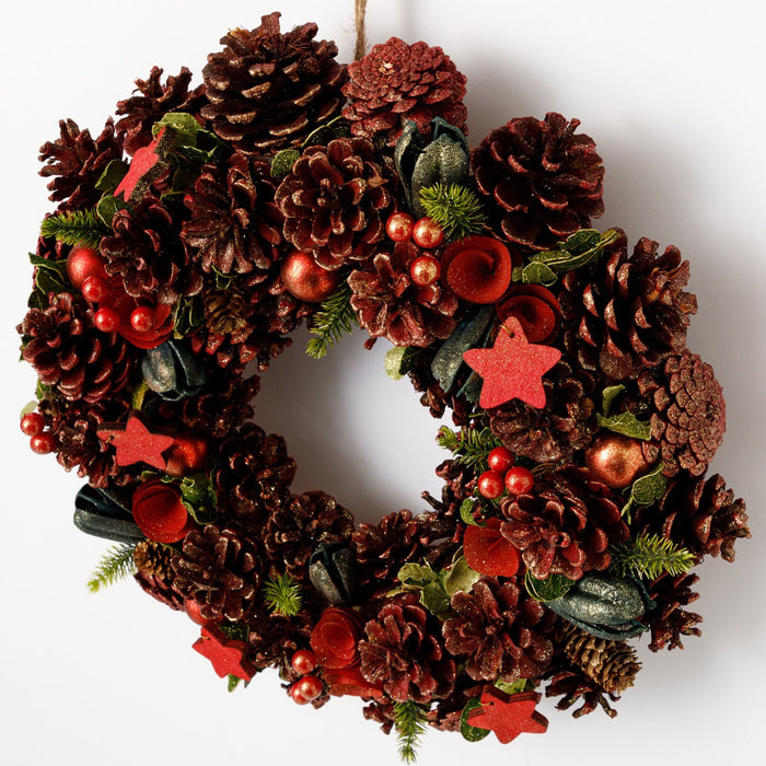 VÒNG HOA TREO NOEL 39RE N3AN RED STAR