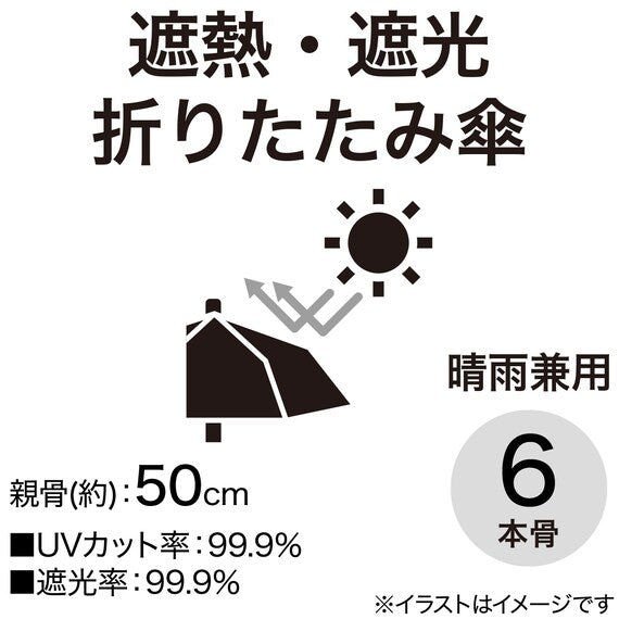 RAINY AND SUNNY FOLDABLE UMBRELLA 50CM RIBBON BK