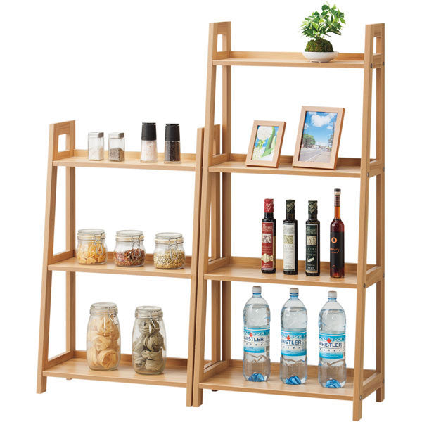 WOOD SHELF 3TIER LADDER-N NA