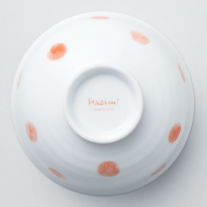 LIGHTWEIGHT RICE BOWL POLKA DOTS RED