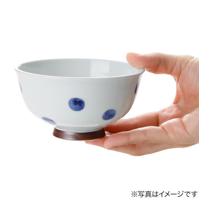 LIGHTWEIGHT RICE BOWL POLKA DOTS BLUE