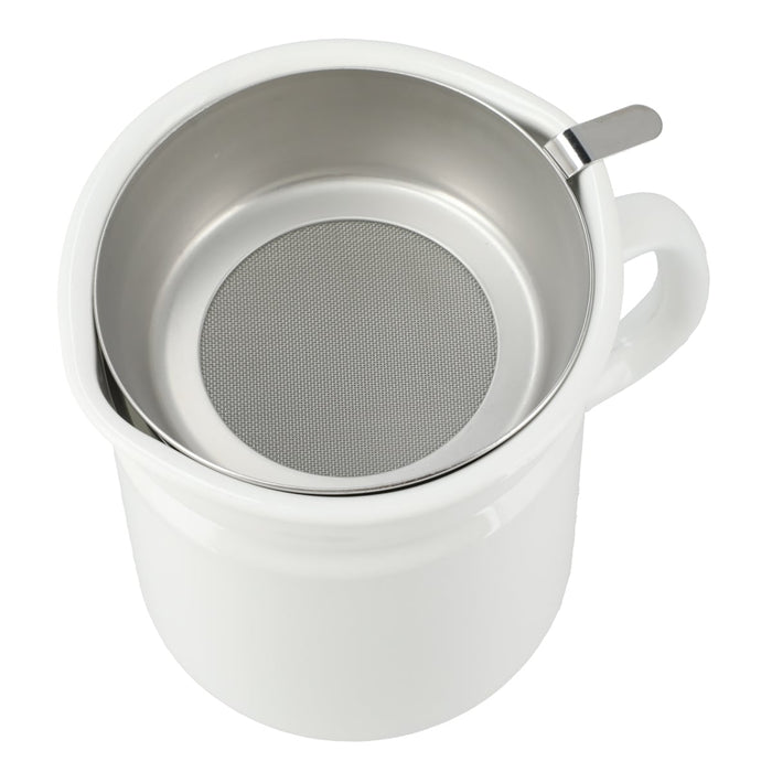 OIL POT WITH STRAINER 1.1L WH