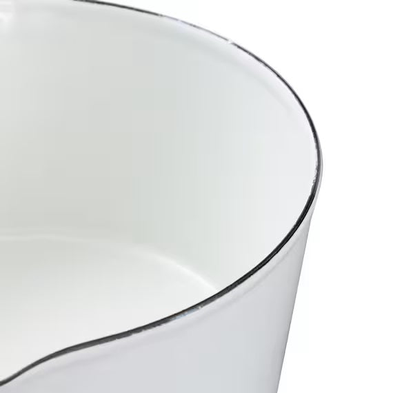 ENAMEL MILKPAN 15CM WH