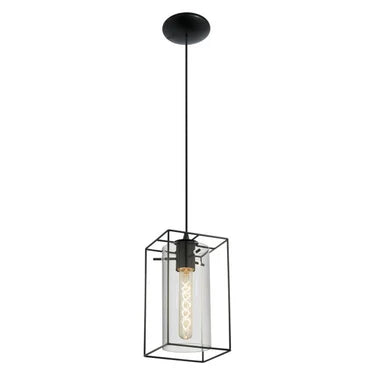 PENDANT LAMP 49495 RECT IRON 1L BK