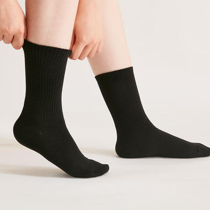 WOMEN SOCKS MID KNITTED BK 1P