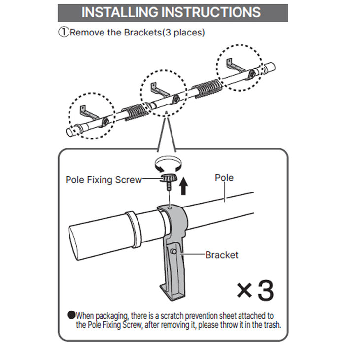 THANH TREO RÈM LINH HOẠT FRESCO3 WH 2M/S