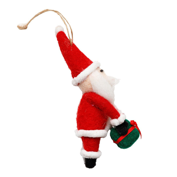 CHRISTMAS ORNAMENT SANTA WITH PRESENT D N5GL