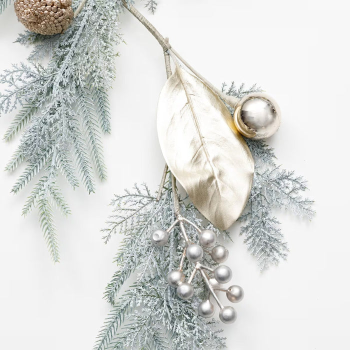 CHRISTMAS GARLAND WHITE GOLD 150CM N5AN