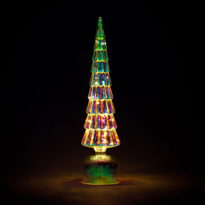 CHRISTMAS GLASS TREE ORNAMENT LED PRISM N5BF