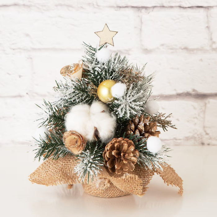 CHRISTMAS ORNAMENT MINI TREE SET GOLD N3LC