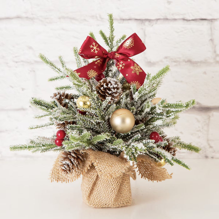 CHRISTMAS ORNAMENT MINI TREE SET RED N3LC