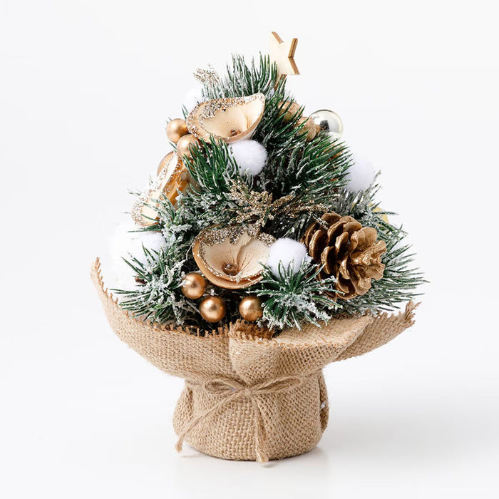 CHRISTMAS ORNAMENT MINI TREE SET GOLD N3LC