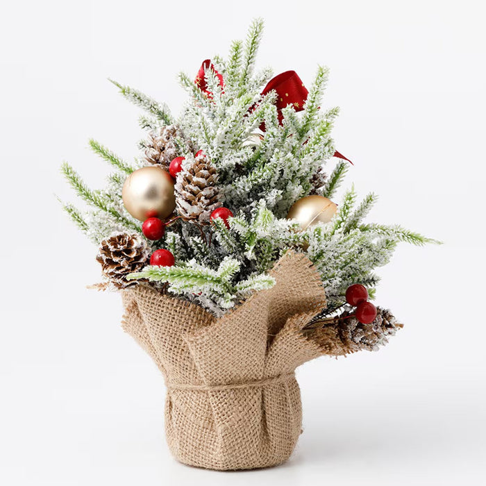 CHRISTMAS ORNAMENT MINI TREE SET RED N3LC