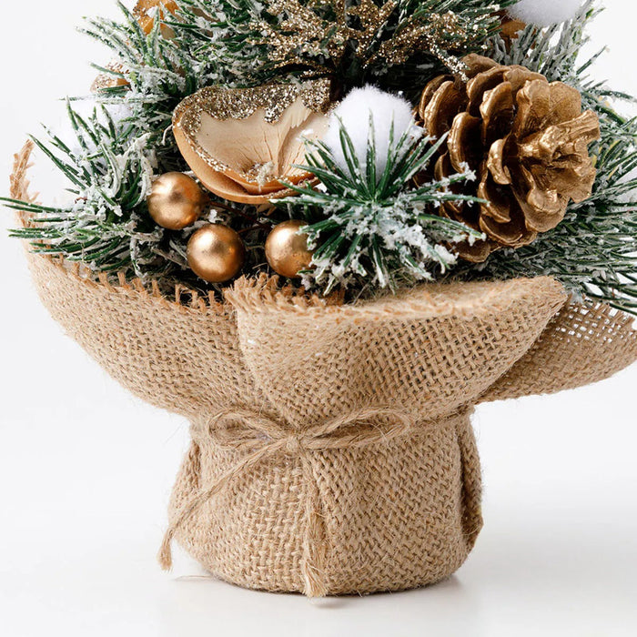 CHRISTMAS ORNAMENT MINI TREE SET GOLD N3LC