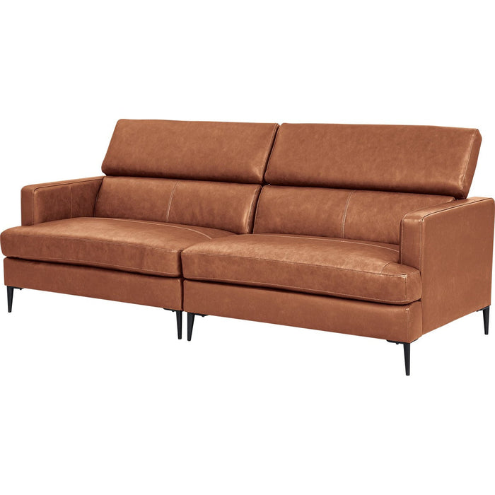 WIDE 3P SOFA SATHERLA LEATHER-C2 BR