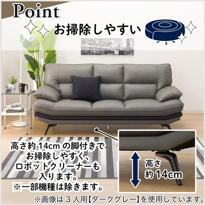 2.5P SOFA LOZO KD GY LEATHER