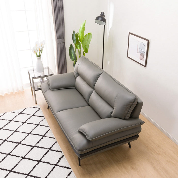 2.5P SOFA LOZO KD GY LEATHER