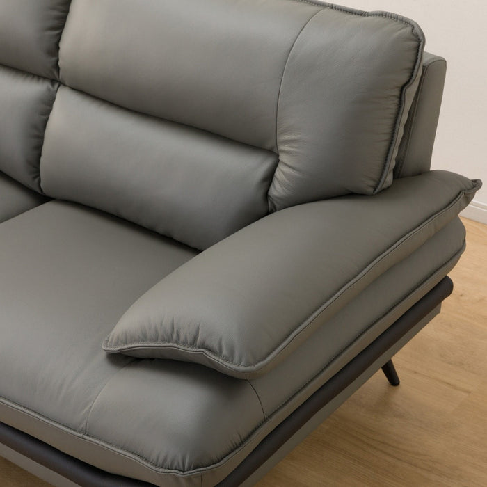 2.5P SOFA LOZO KD GY LEATHER