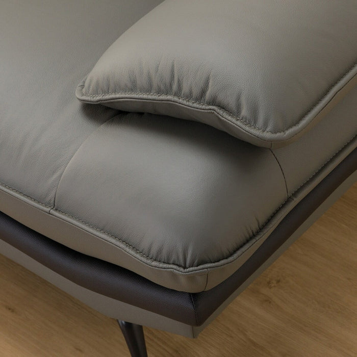 2.5P SOFA LOZO KD GY LEATHER