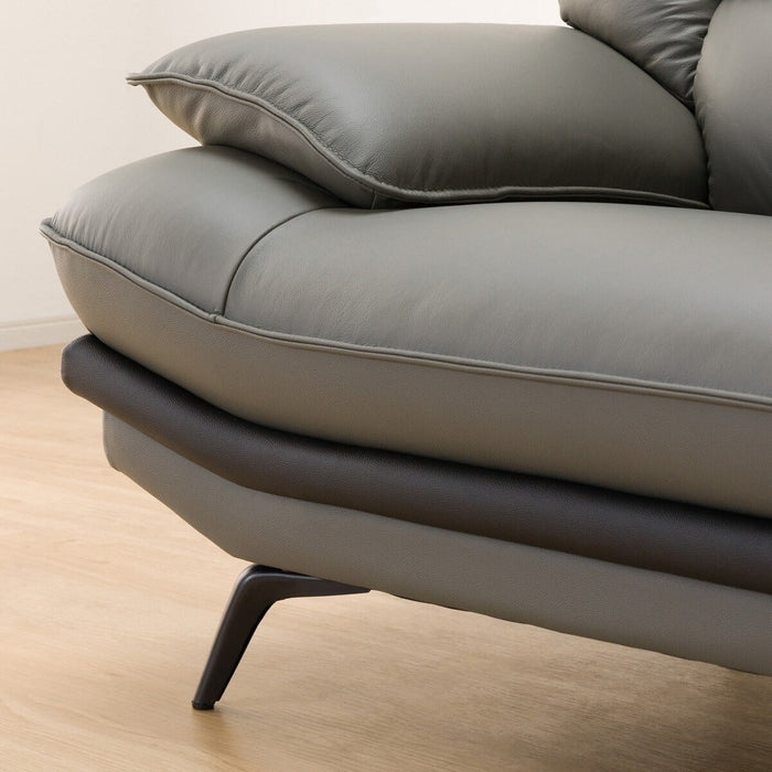 2.5P SOFA LOZO KD GY LEATHER