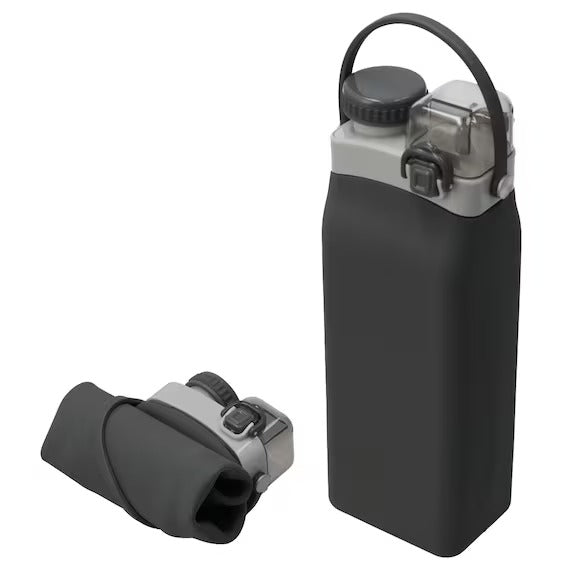 SILICONE FOLDING WATER BOTTLE 600ML DGY