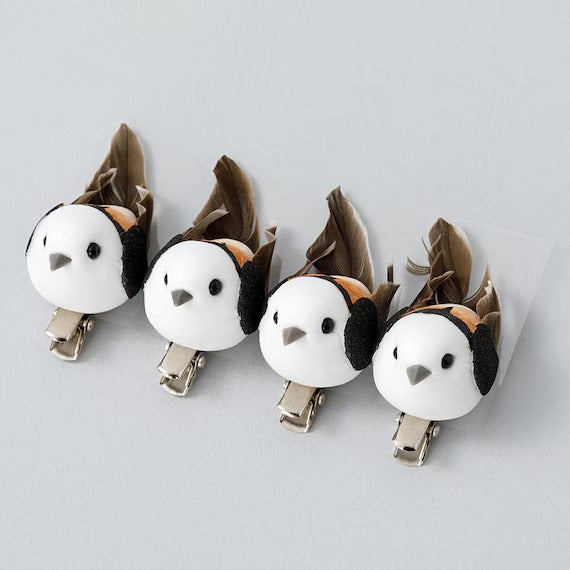CHRISTMAS ORNAMENT BIRDS CLIP SET H247001-4 N5AN