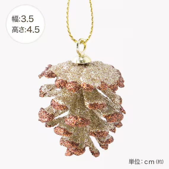 CHRISTMAS ORNAMENTS S/10 PINECONES N2KR