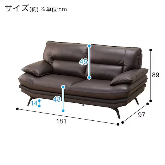 2.5P SOFA LOZO KD DBR LEATHER